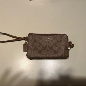 Coach Brown Leather Wristlet